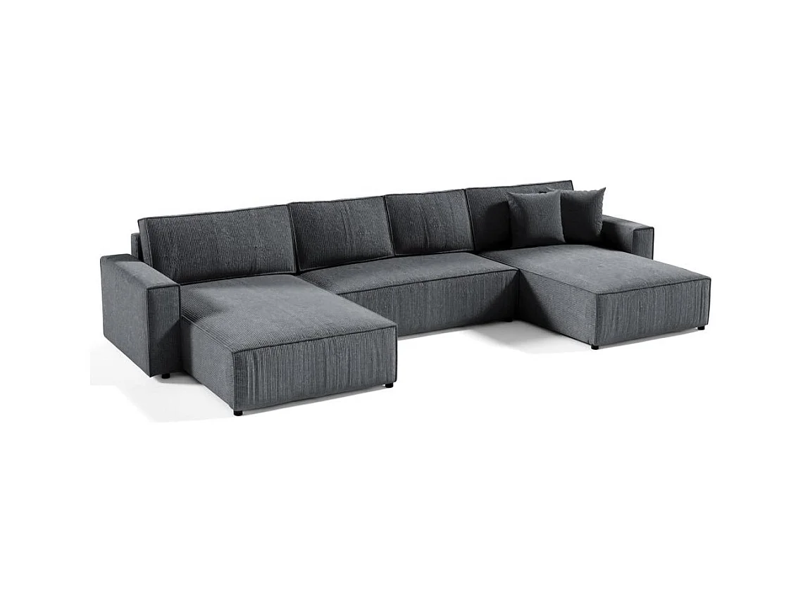 WOHNLANDSCHAFT Parys U mit Schlaffunktion grau