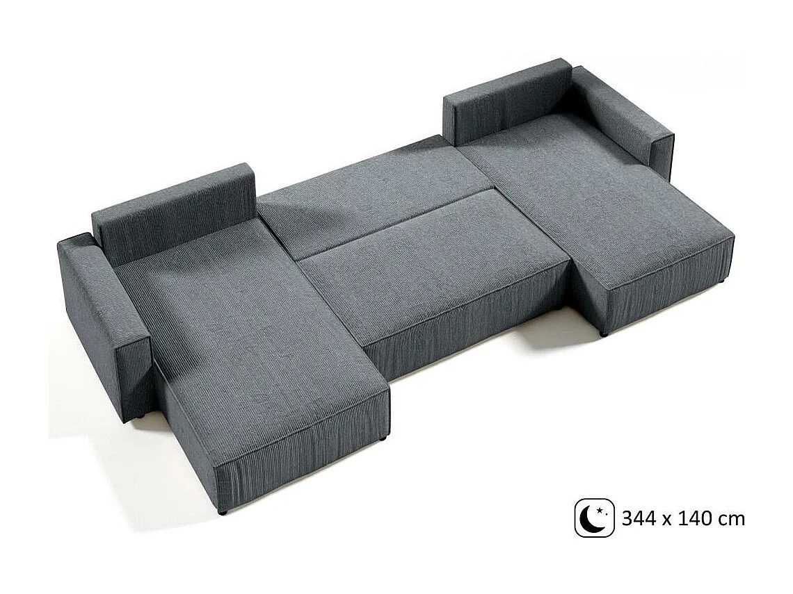 WOHNLANDSCHAFT Parys U mit Schlaffunktion grau