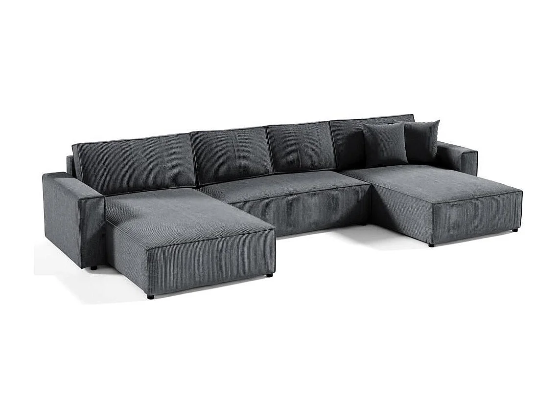 CANAPE Parys U avec fonction sommeil gris