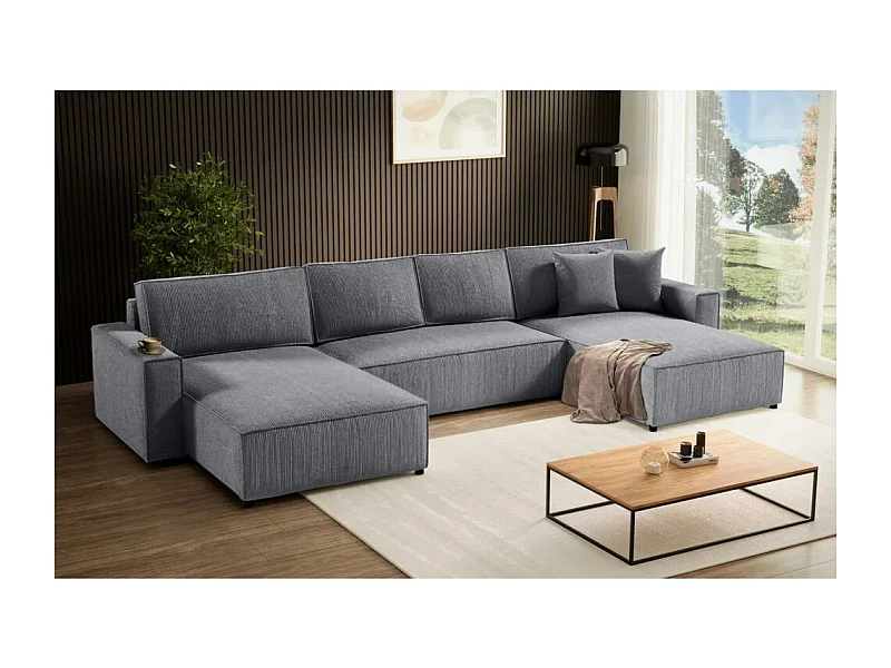 WOONLANDSCHAP Parys U met slaapfunctie grijs