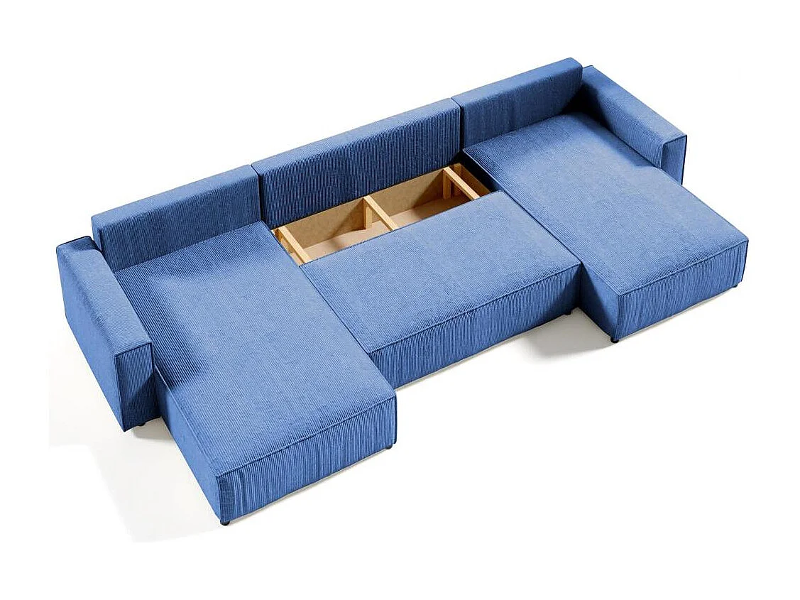 CANAPE Parys U avec fonction sommeil bleu