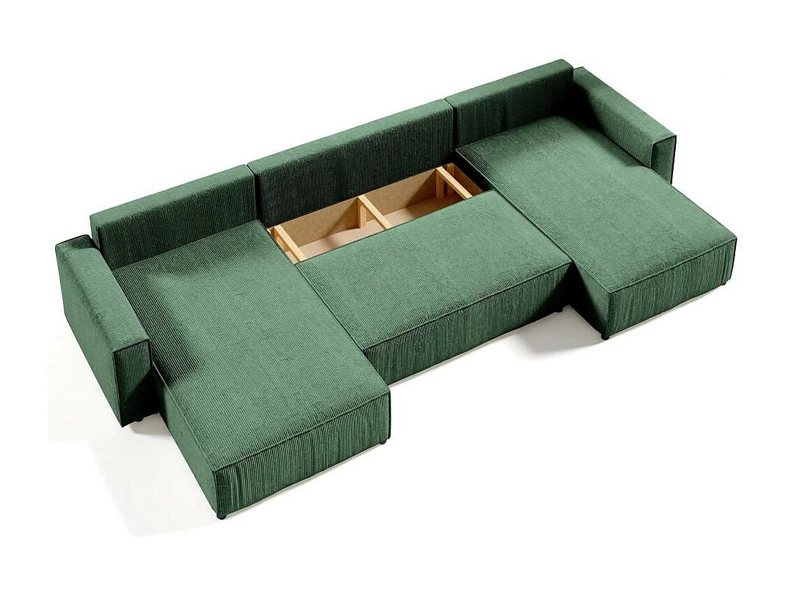 WOHNLANDSCHAFT Parys U mit Schlaffunktion grün