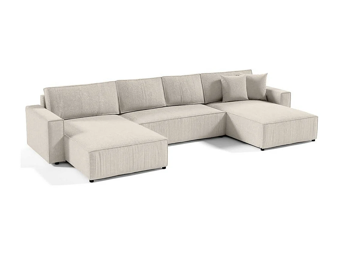 CANAPE Parys U avec fonction sommeil crème