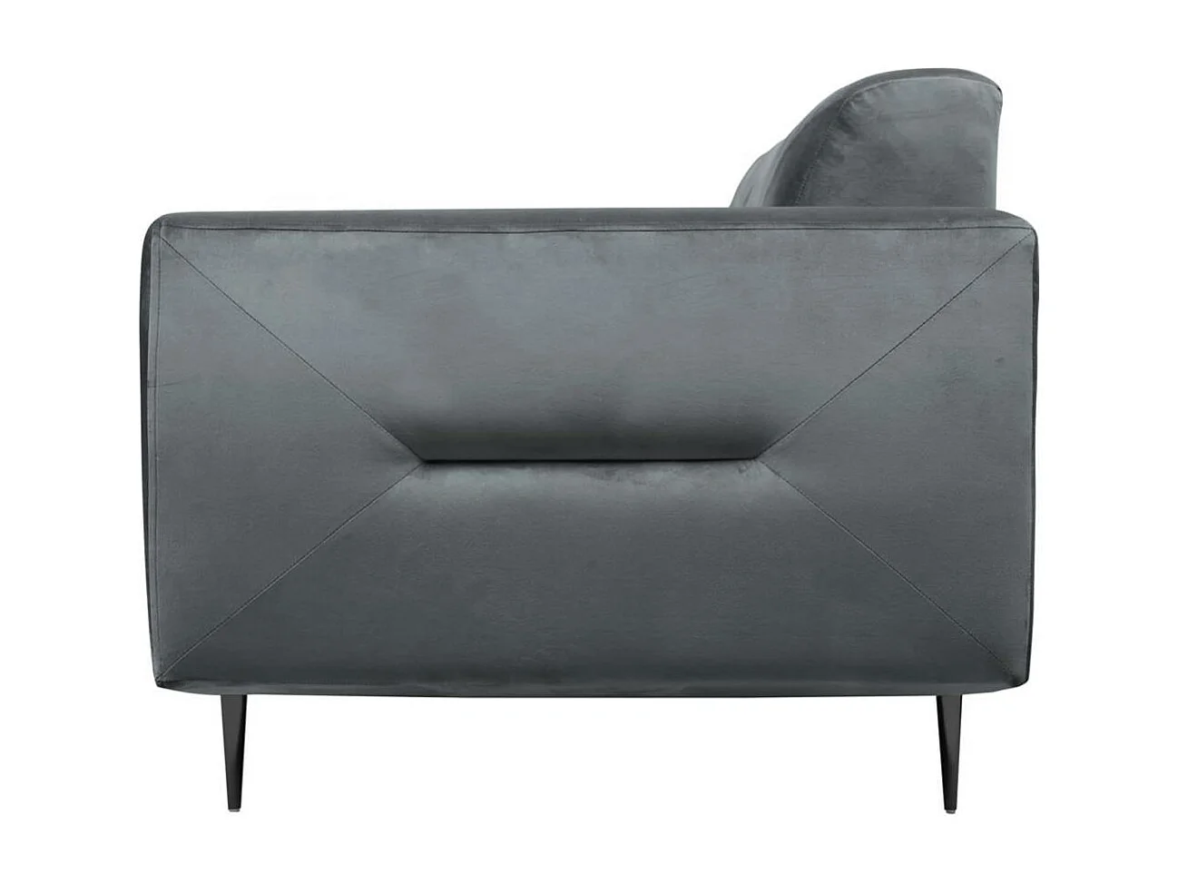 3-SITZER SOFA Venezia dunkelgrau mit schwarzen Beinen