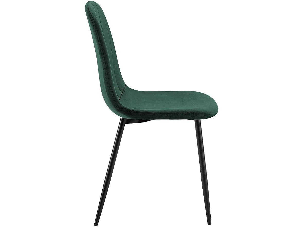 Lot de 4  chaise salle à manger - Velours - Vert - Baxter