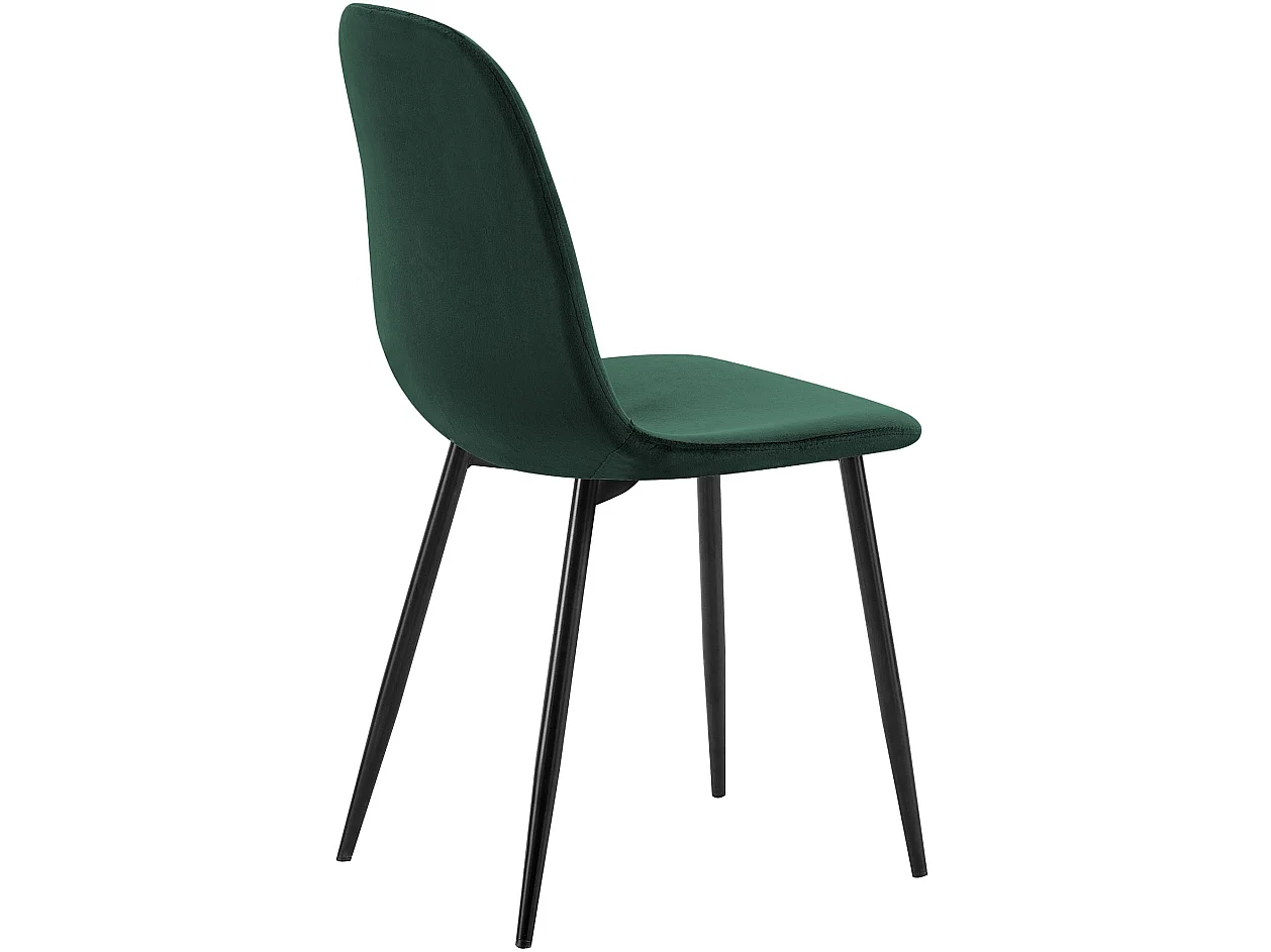 Lot de 4  chaise salle à manger - Velours - Vert - Baxter