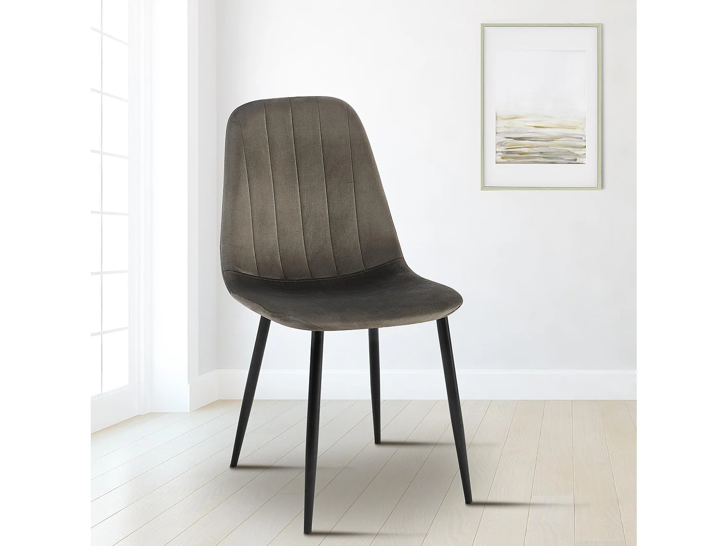 chaise salle à manger - Métal - Anthracite - Baxter