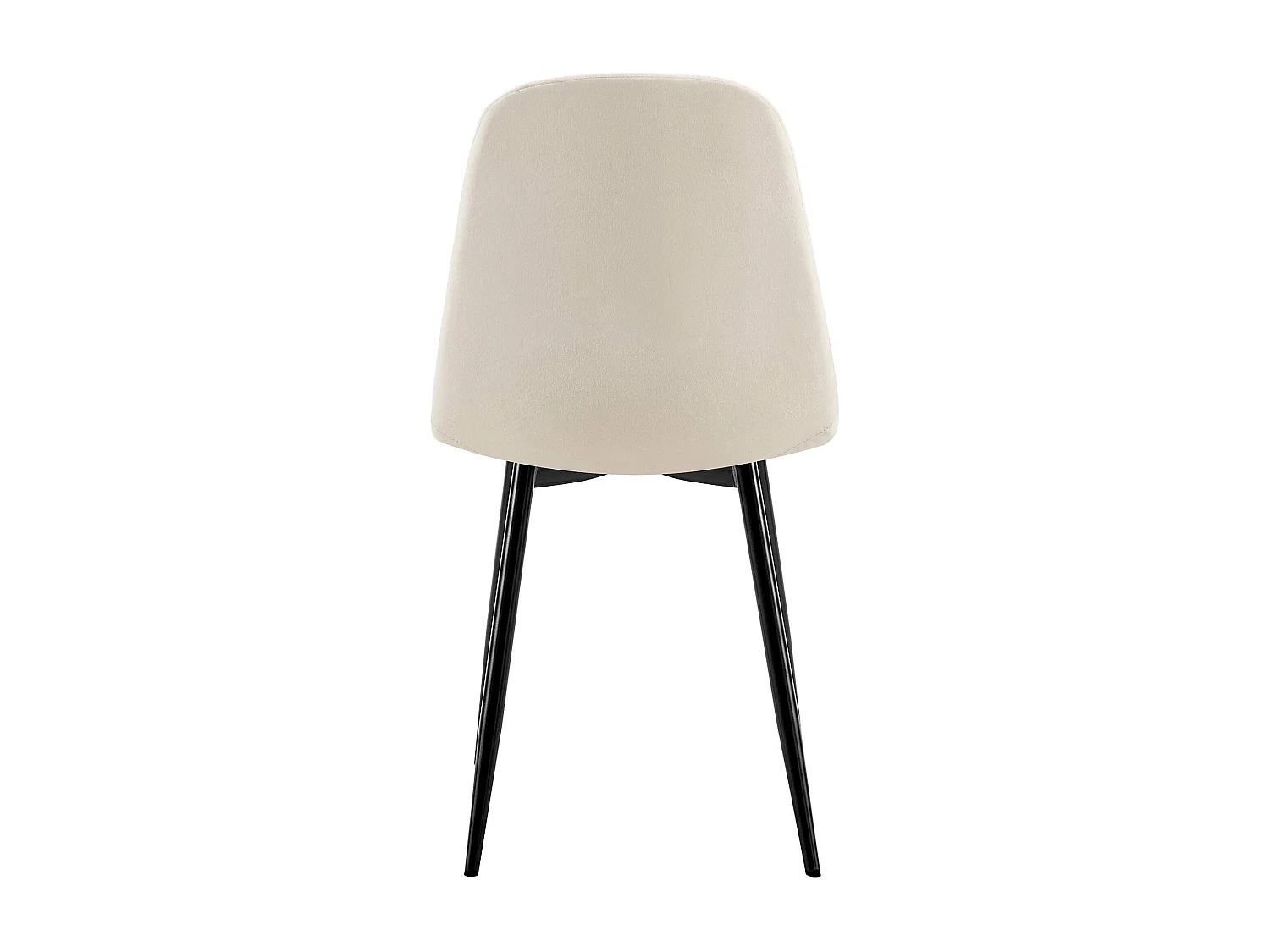 Lot de 4  chaise salle à manger - Velours - Blanc crème - Baxter