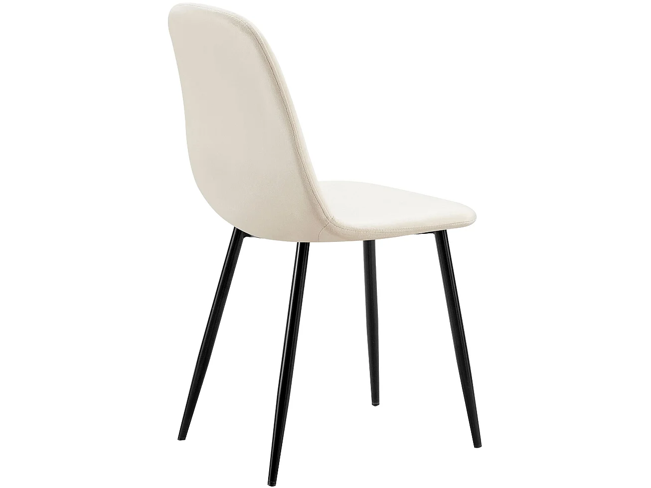 Lot de 4  chaise salle à manger - Velours - Blanc crème - Baxter