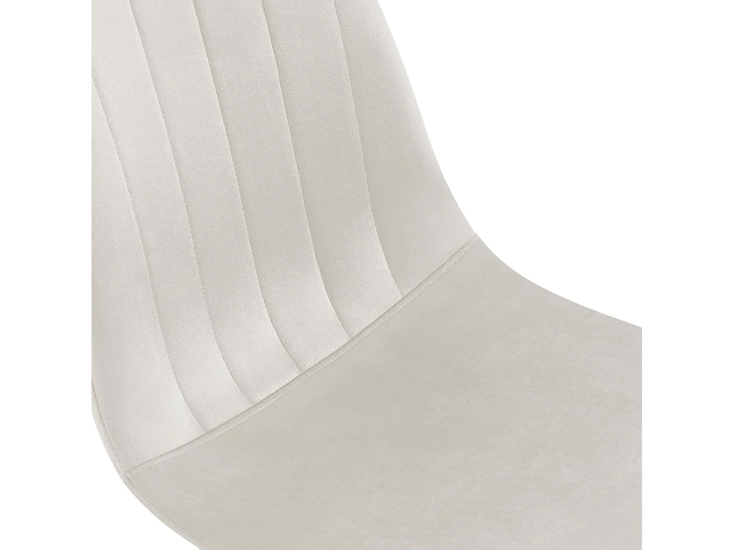 Lot de 4  chaise salle à manger - Velours - Blanc crème - Baxter