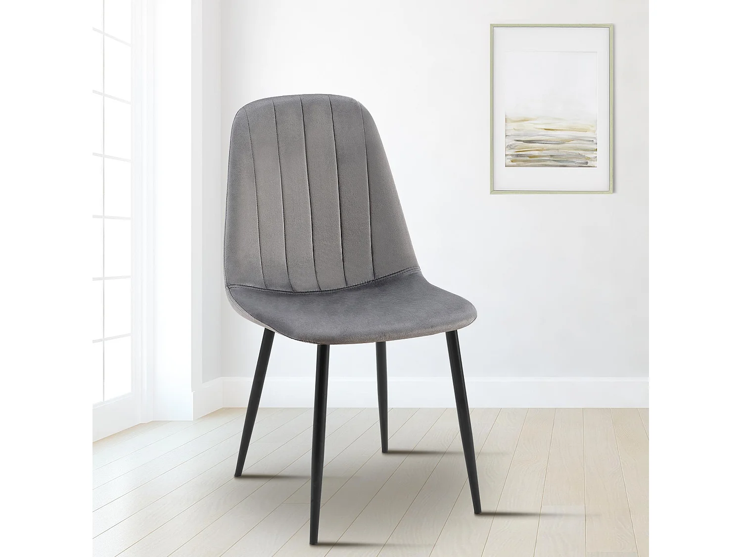 chaise salle à manger - Métal - Gris foncé - Baxter