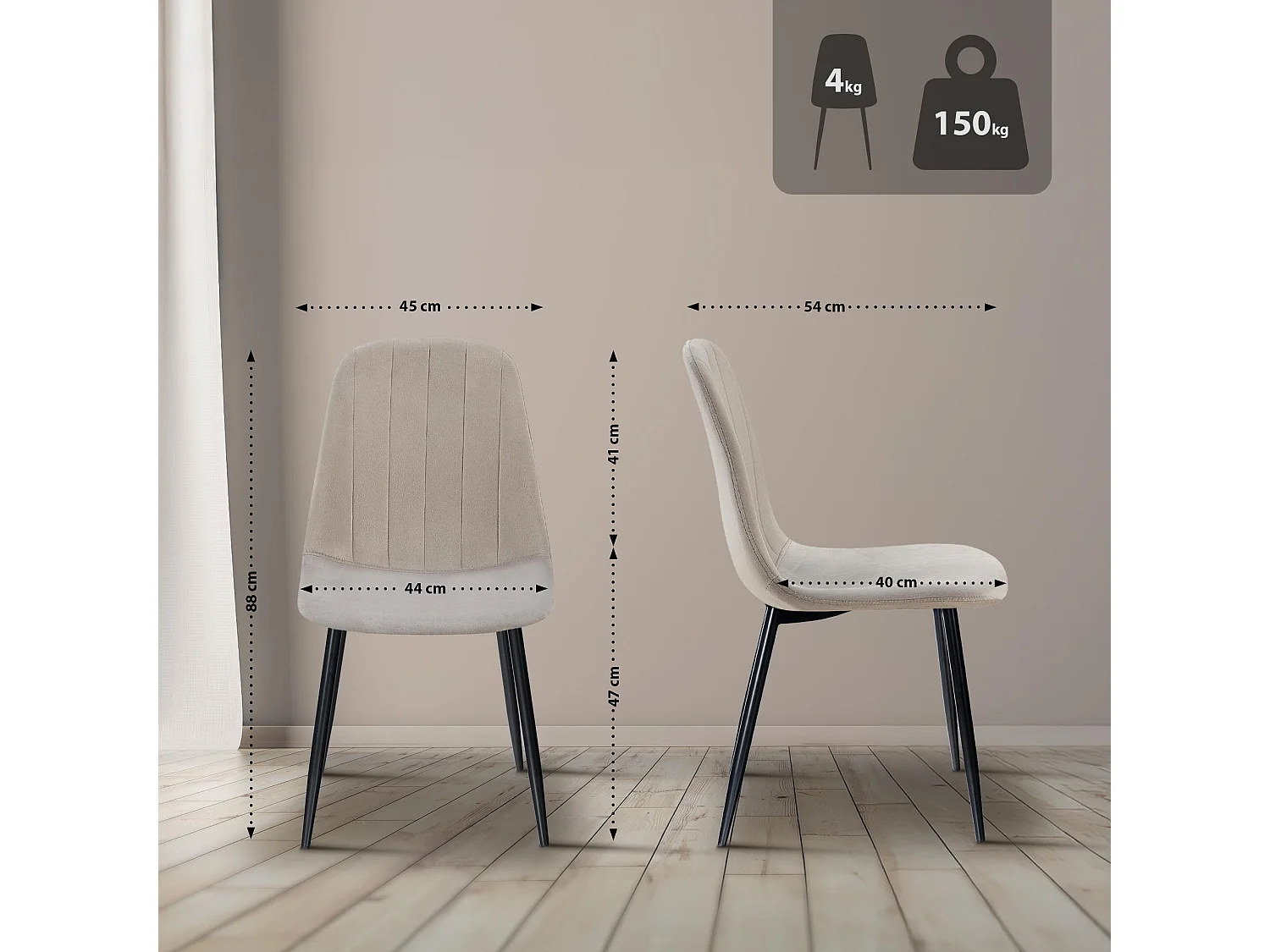 chaise salle à manger - Métal - Gris - Baxter