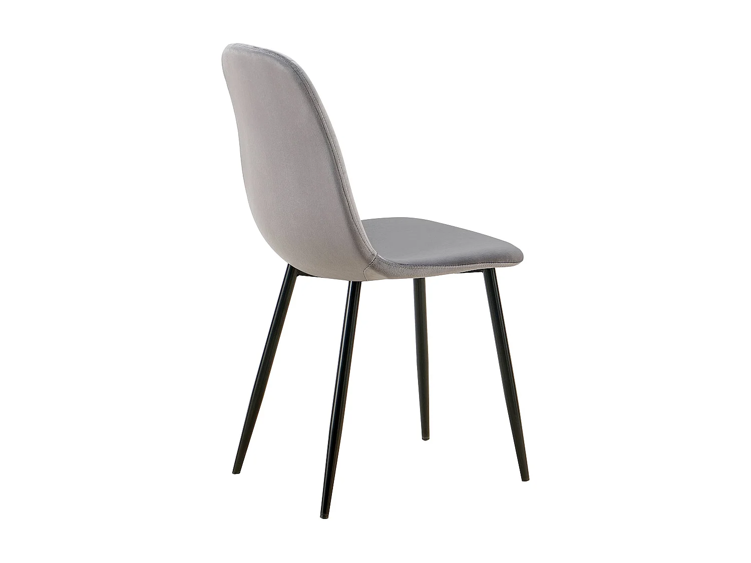 Lot de 4  chaise salle à manger - Velours - Gris foncé - Baxter