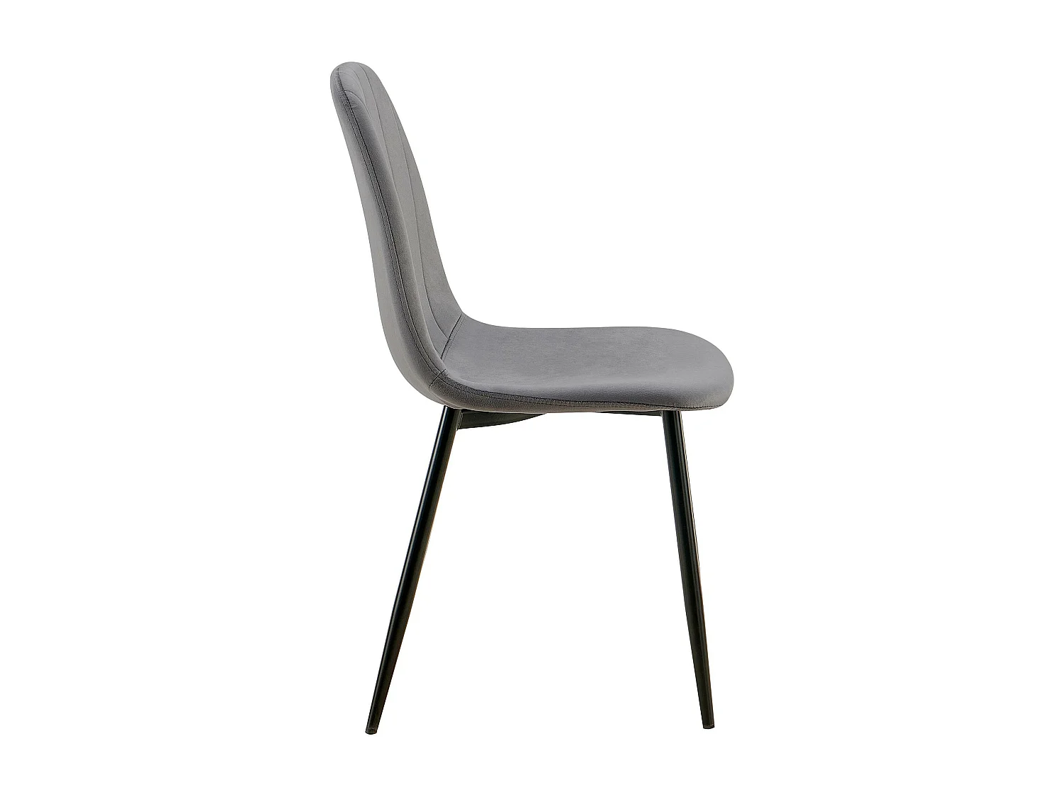 Lot de 4  chaise salle à manger - Velours - Gris foncé - Baxter