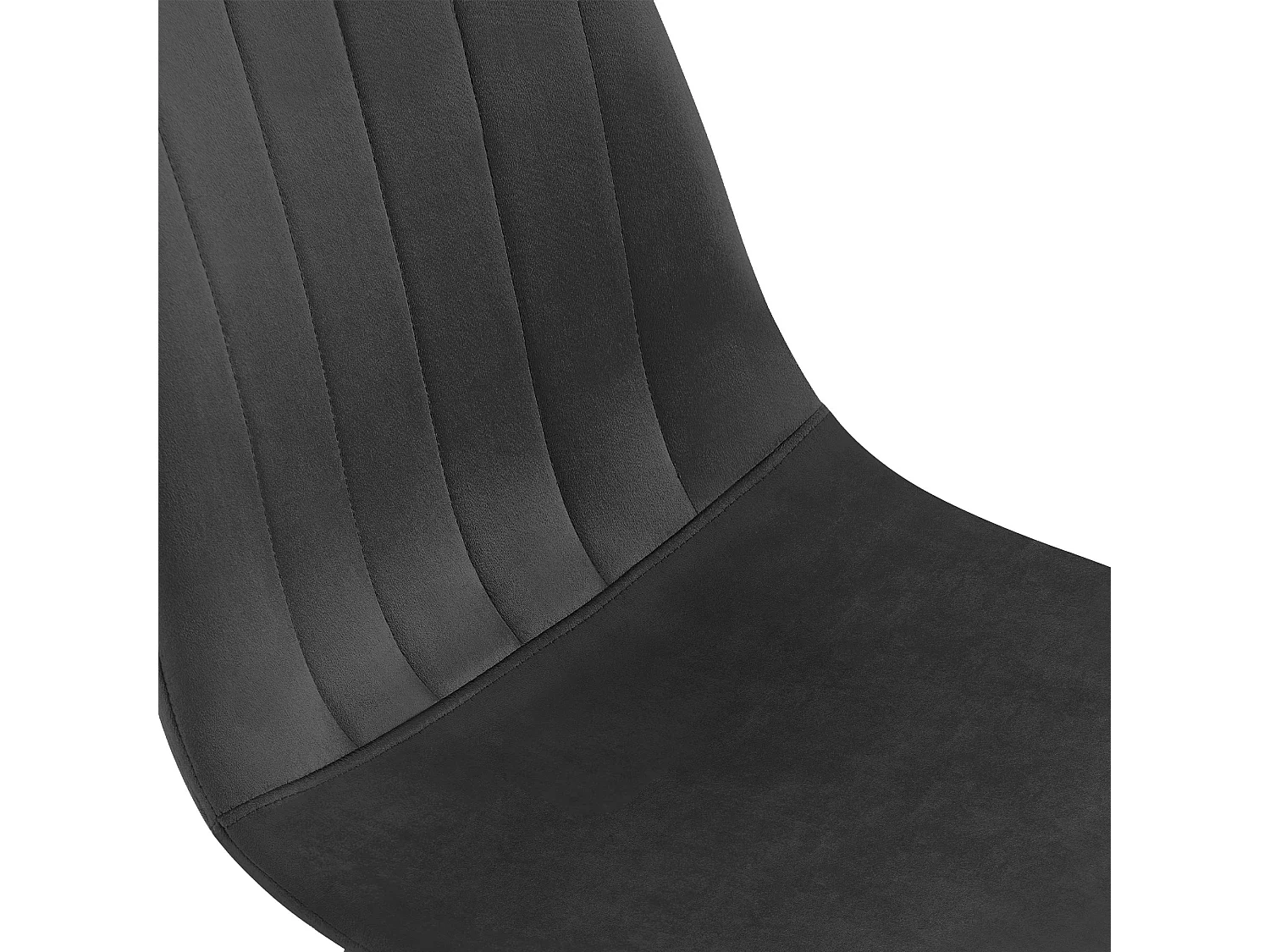 Lot de 4  chaise salle à manger - Velours - Gris foncé - Baxter