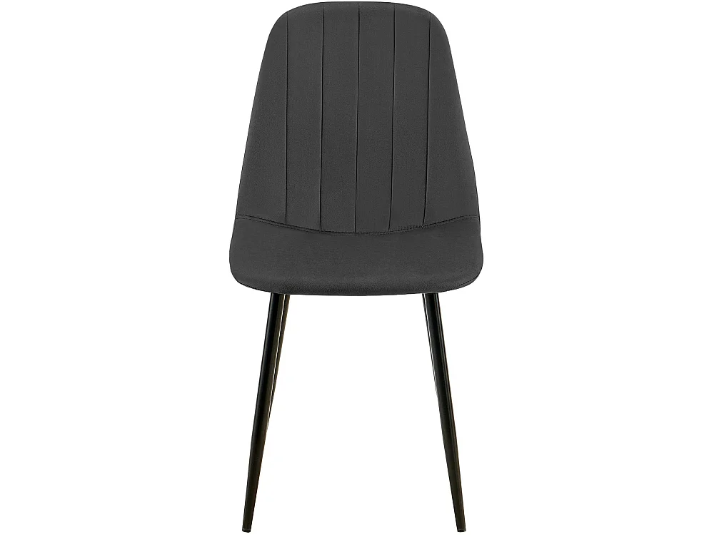 Lot de 4  chaise salle à manger - Velours - Gris foncé - Baxter