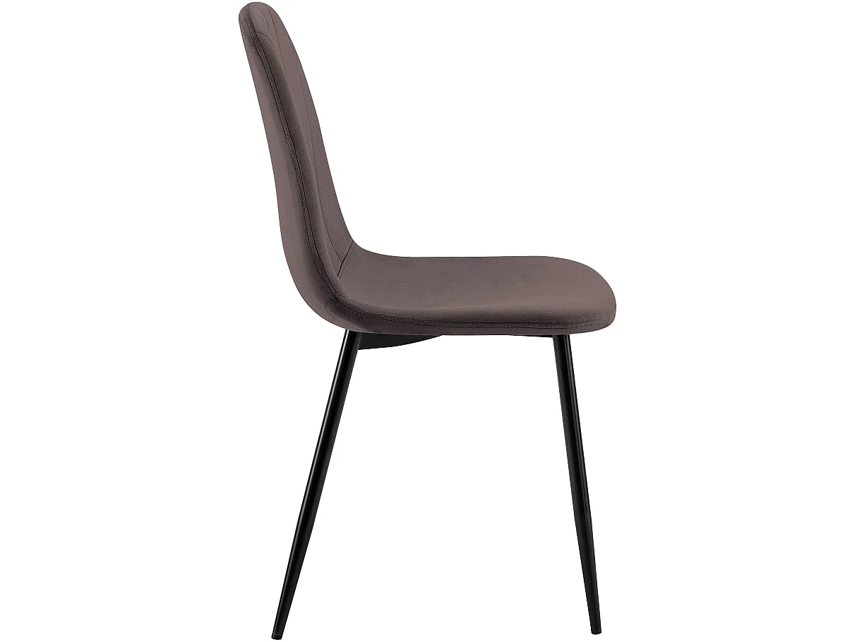 Lot de 4  chaise salle à manger - Velours - Marron - Baxter