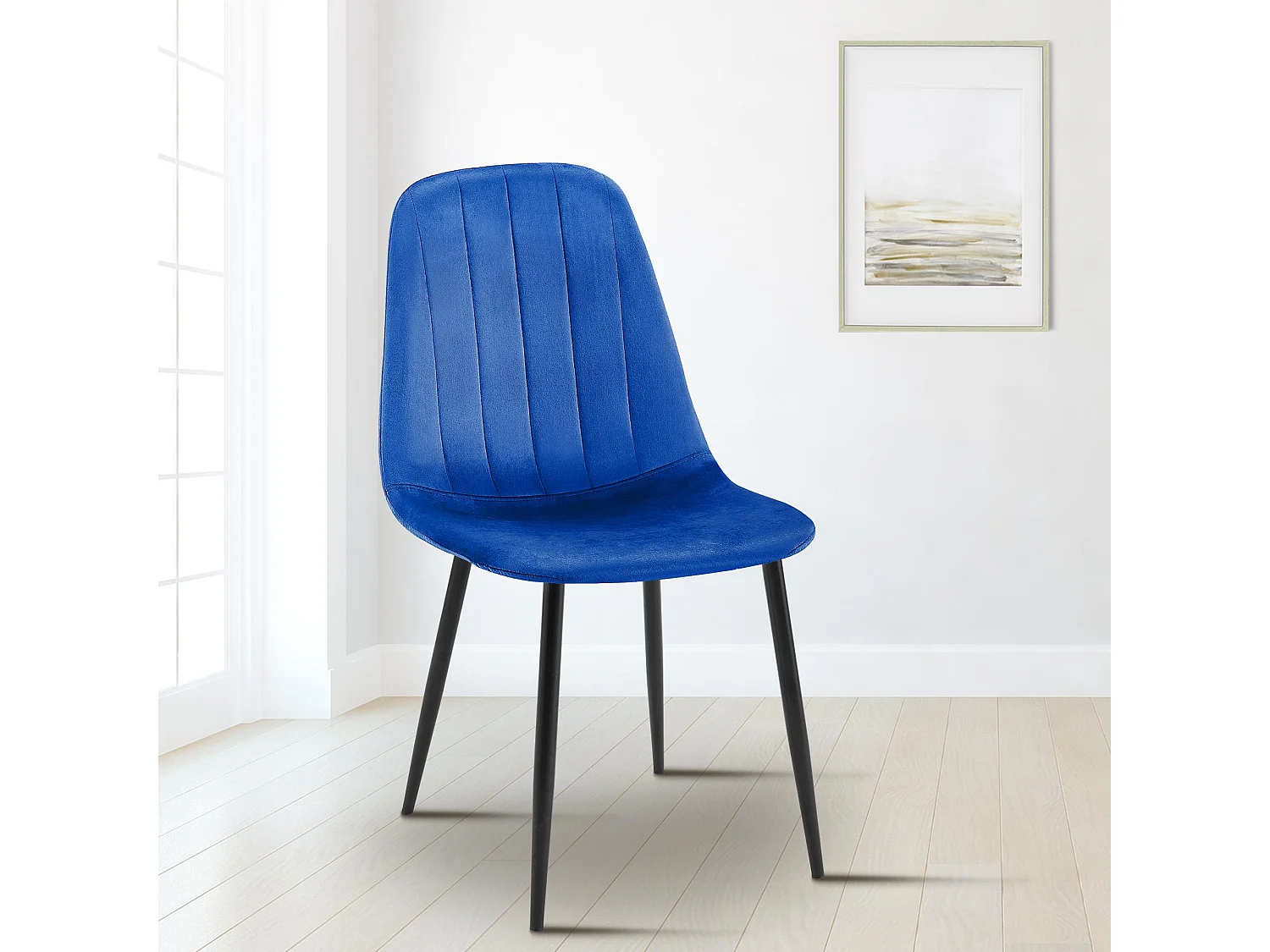 chaise salle à manger - Métal - Bleu - Baxter