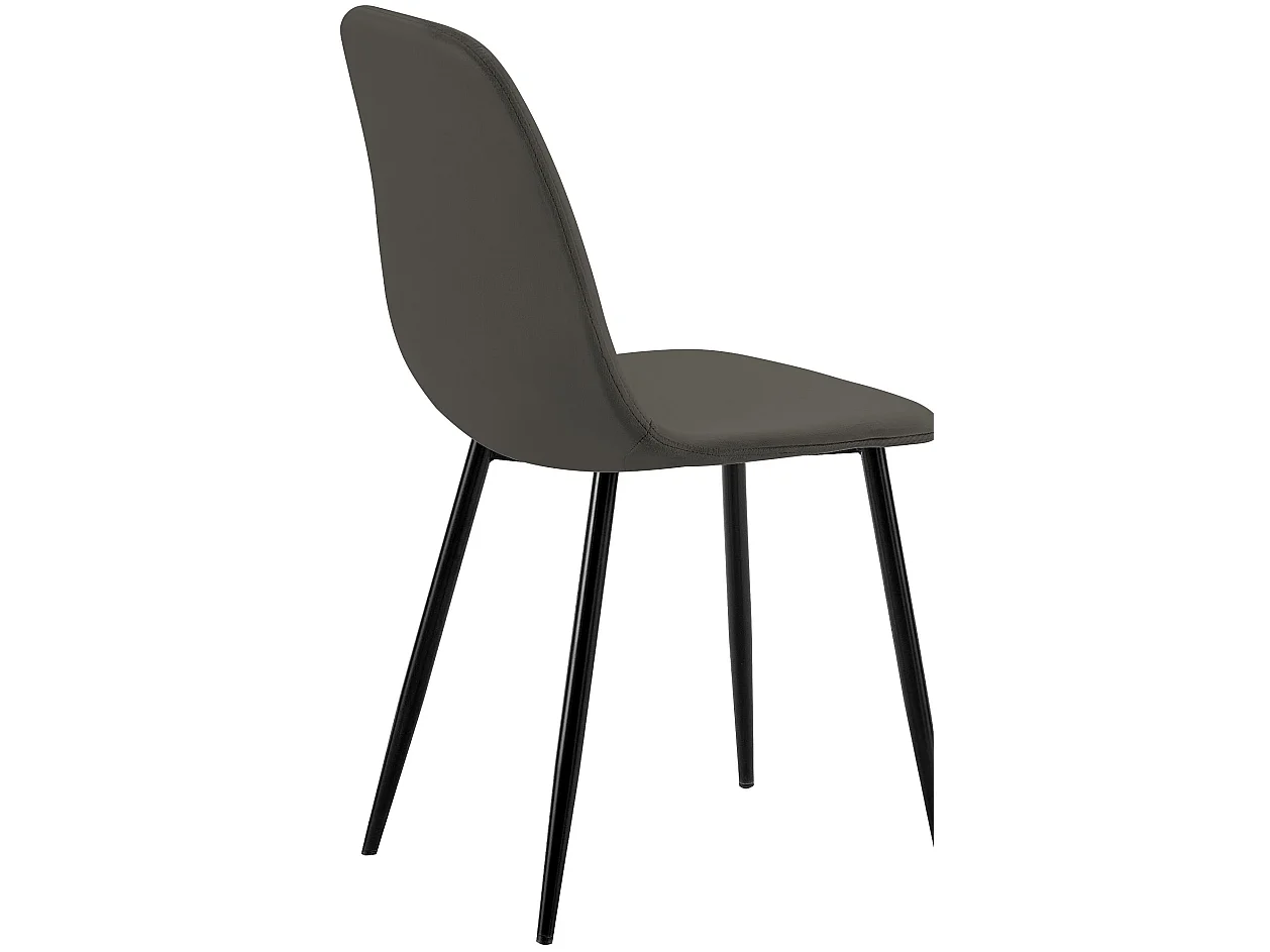 Lot de 4  chaise salle à manger - Velours - Anthracite - Baxter