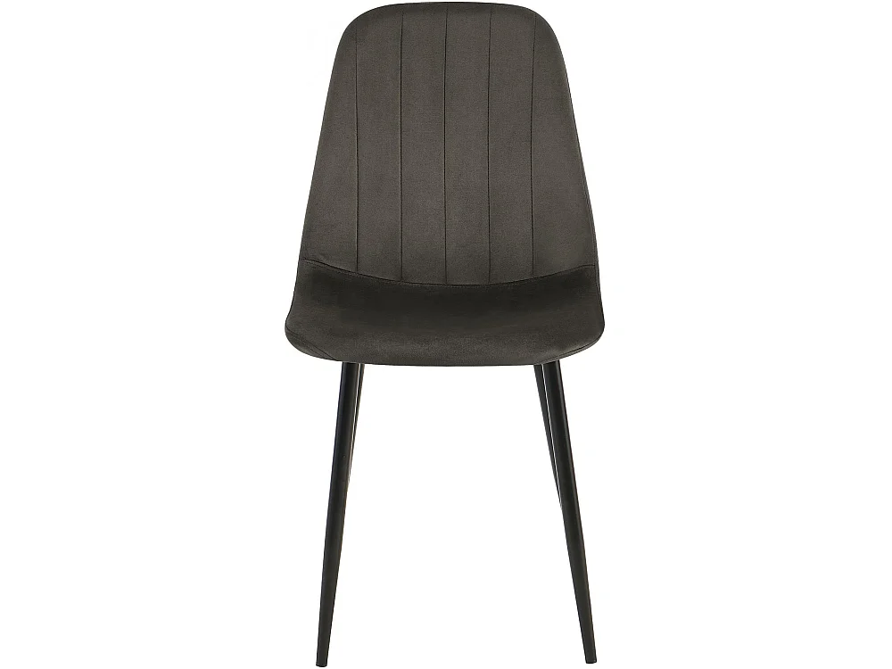 Lot de 4  chaise salle à manger - Velours - Anthracite - Baxter