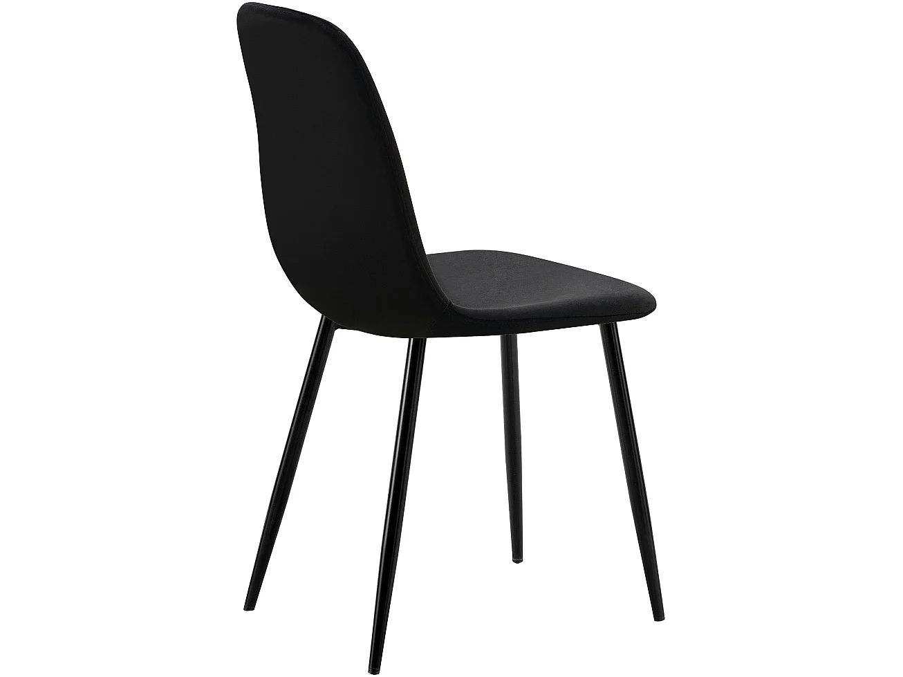 Lot de 4  chaise salle à manger - Velours - Noir - Baxter