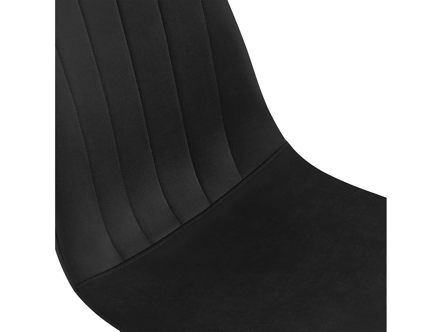 Lot de 4  chaise salle à manger - Velours - Noir - Baxter