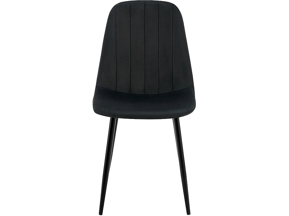Lot de 4  chaise salle à manger - Velours - Noir - Baxter
