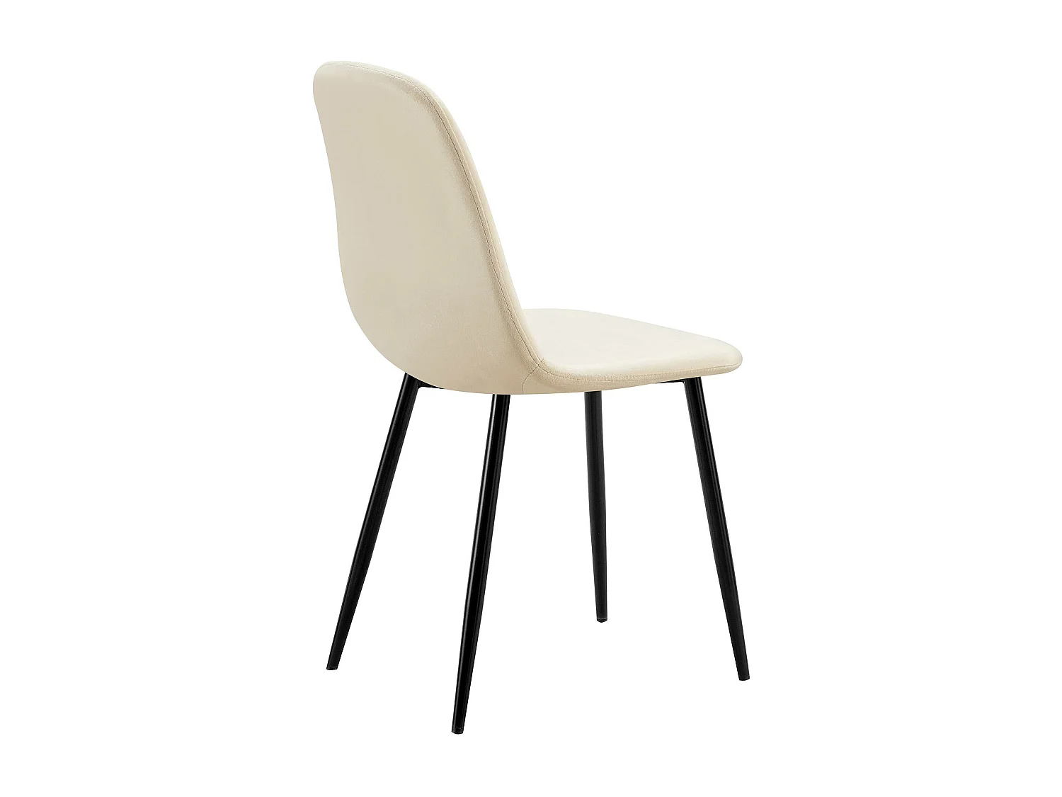 Lot de 4  chaise salle à manger - Velours - Crème - Baxter