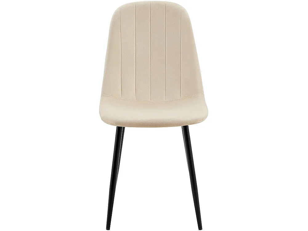 Lot de 4  chaise salle à manger - Velours - Crème - Baxter