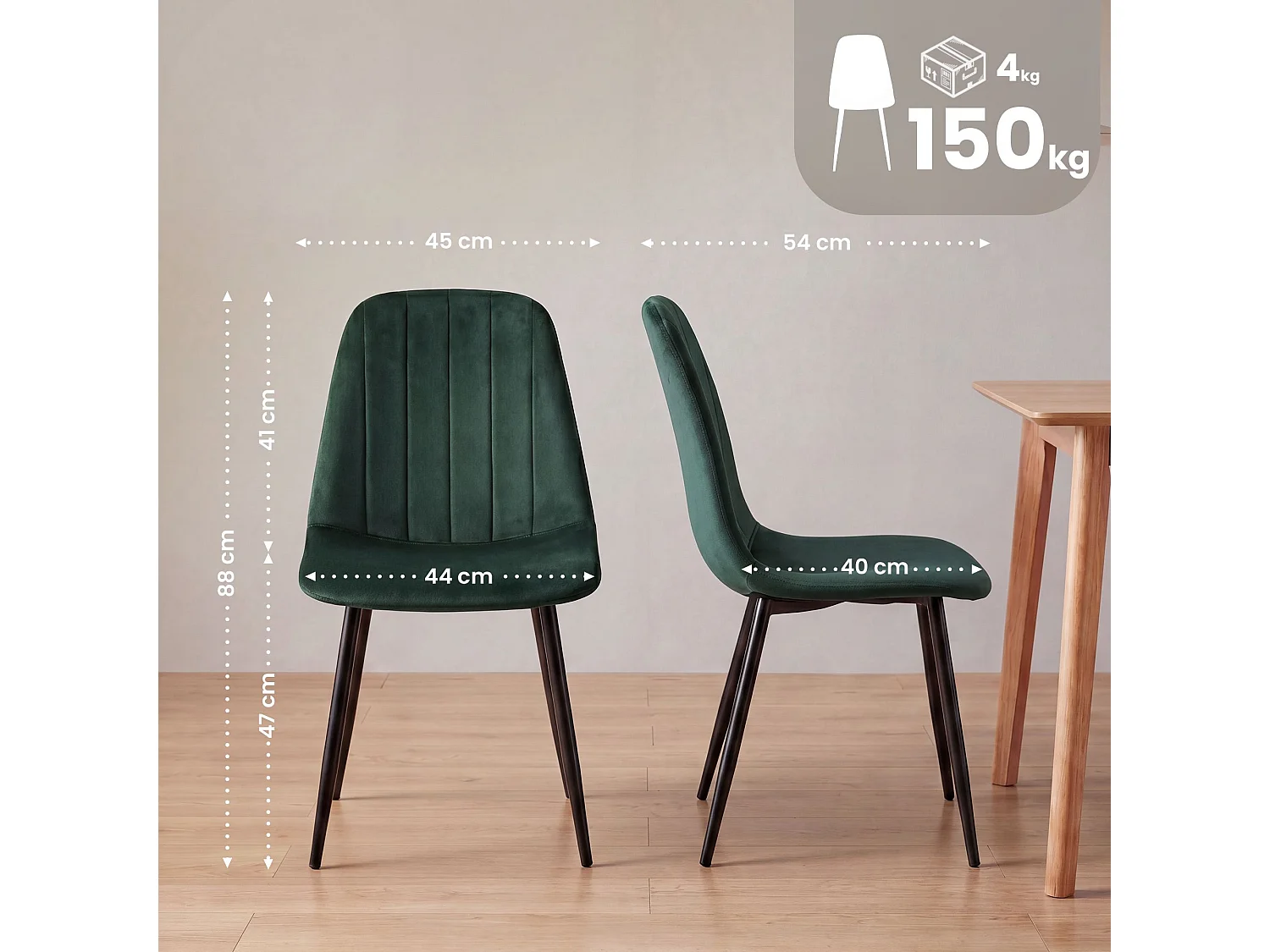 chaise salle à manger - Métal - Vert - Baxter