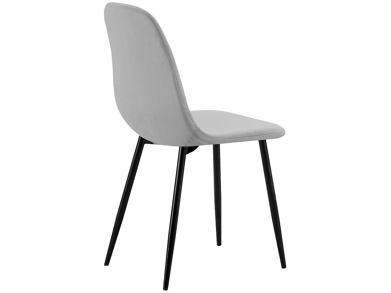 Lot de 4  chaise salle à manger - Velours - Gris - Baxter