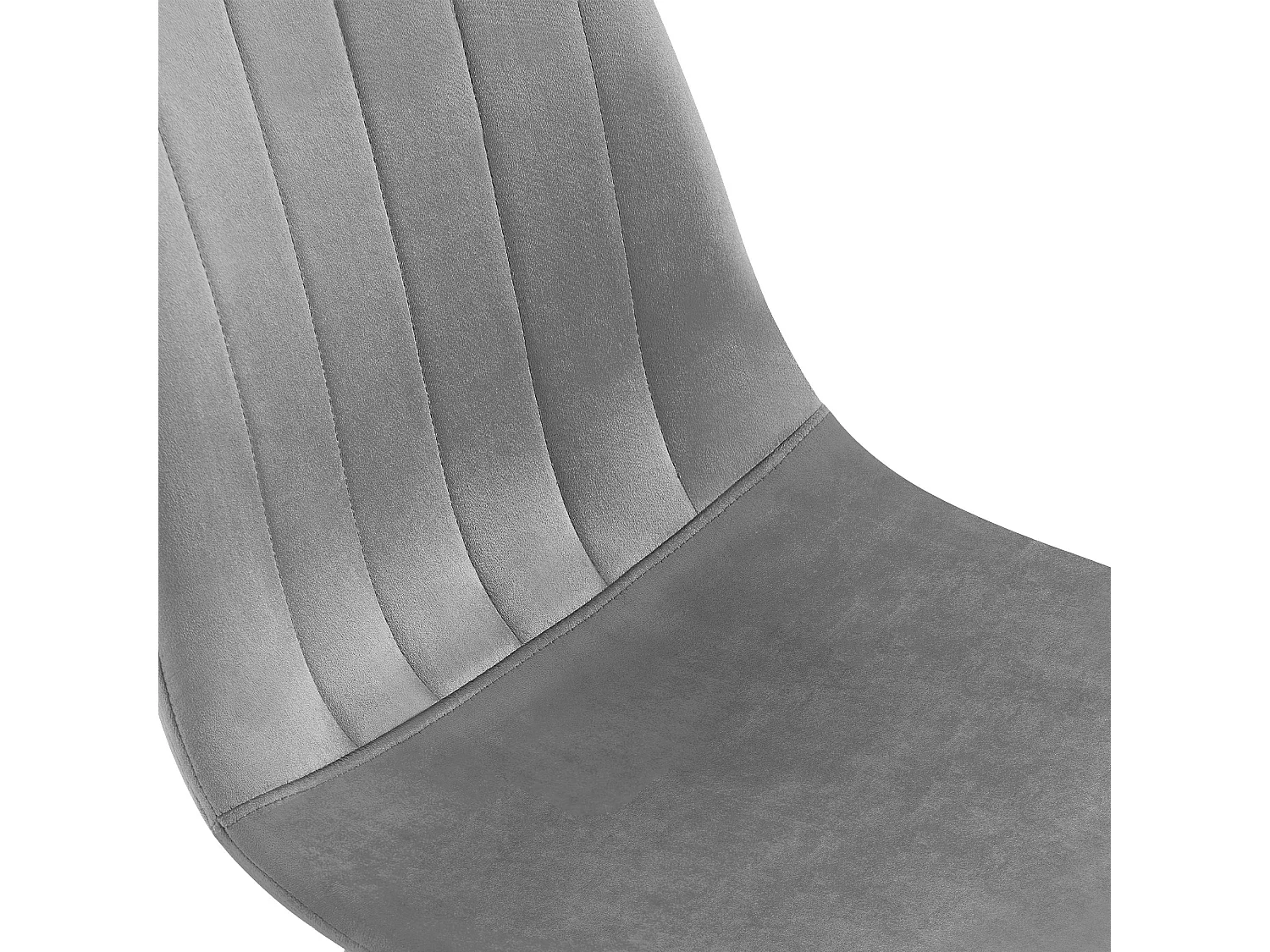 Lot de 4  chaise salle à manger - Velours - Gris - Baxter