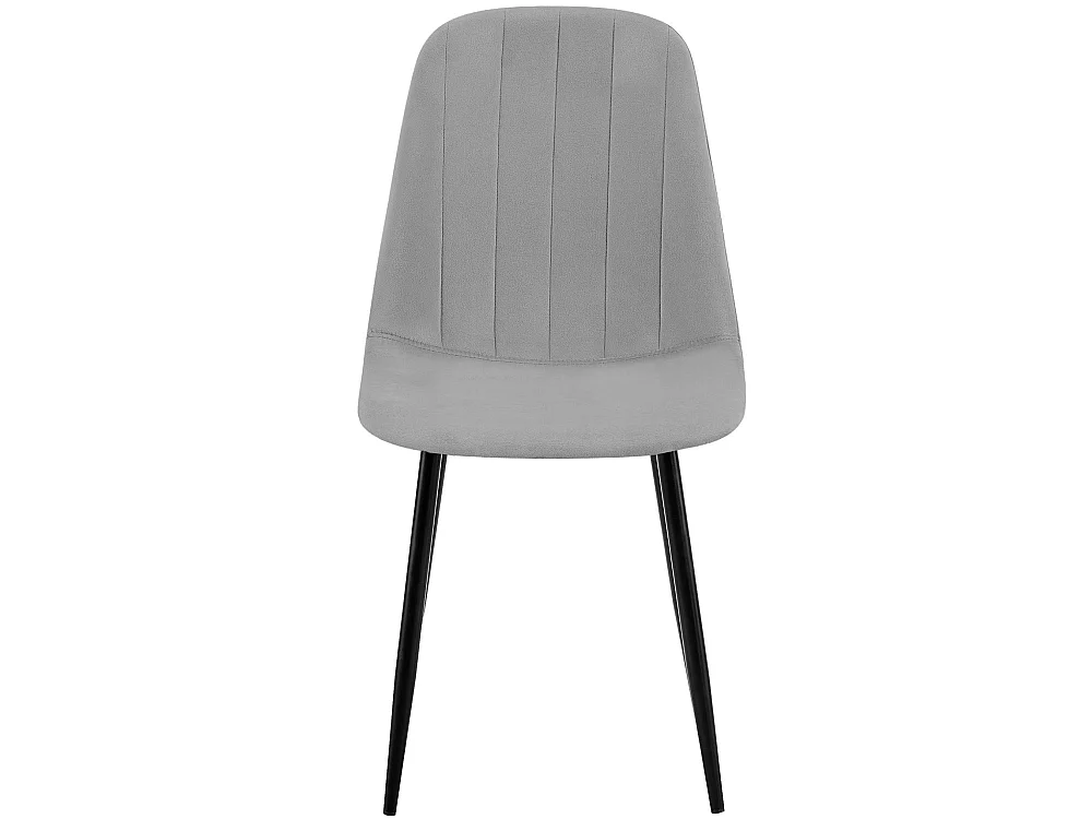 Lot de 4  chaise salle à manger - Velours - Gris - Baxter