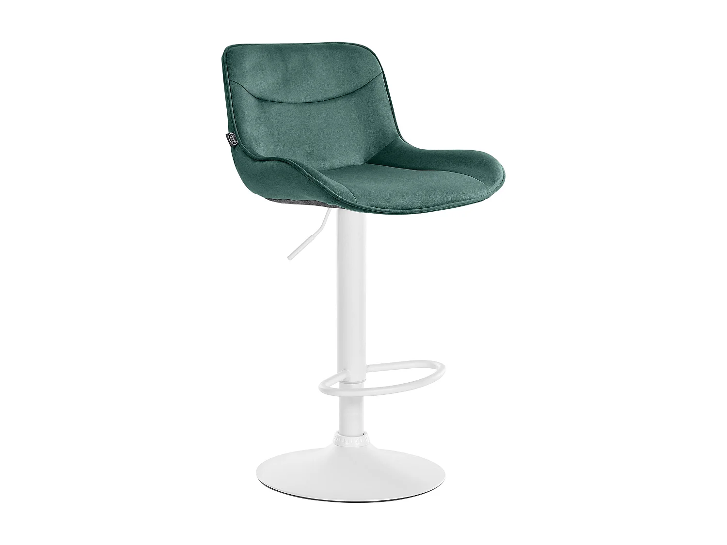Tabouret de bar - Velours & Blanc - Vert - Vonore