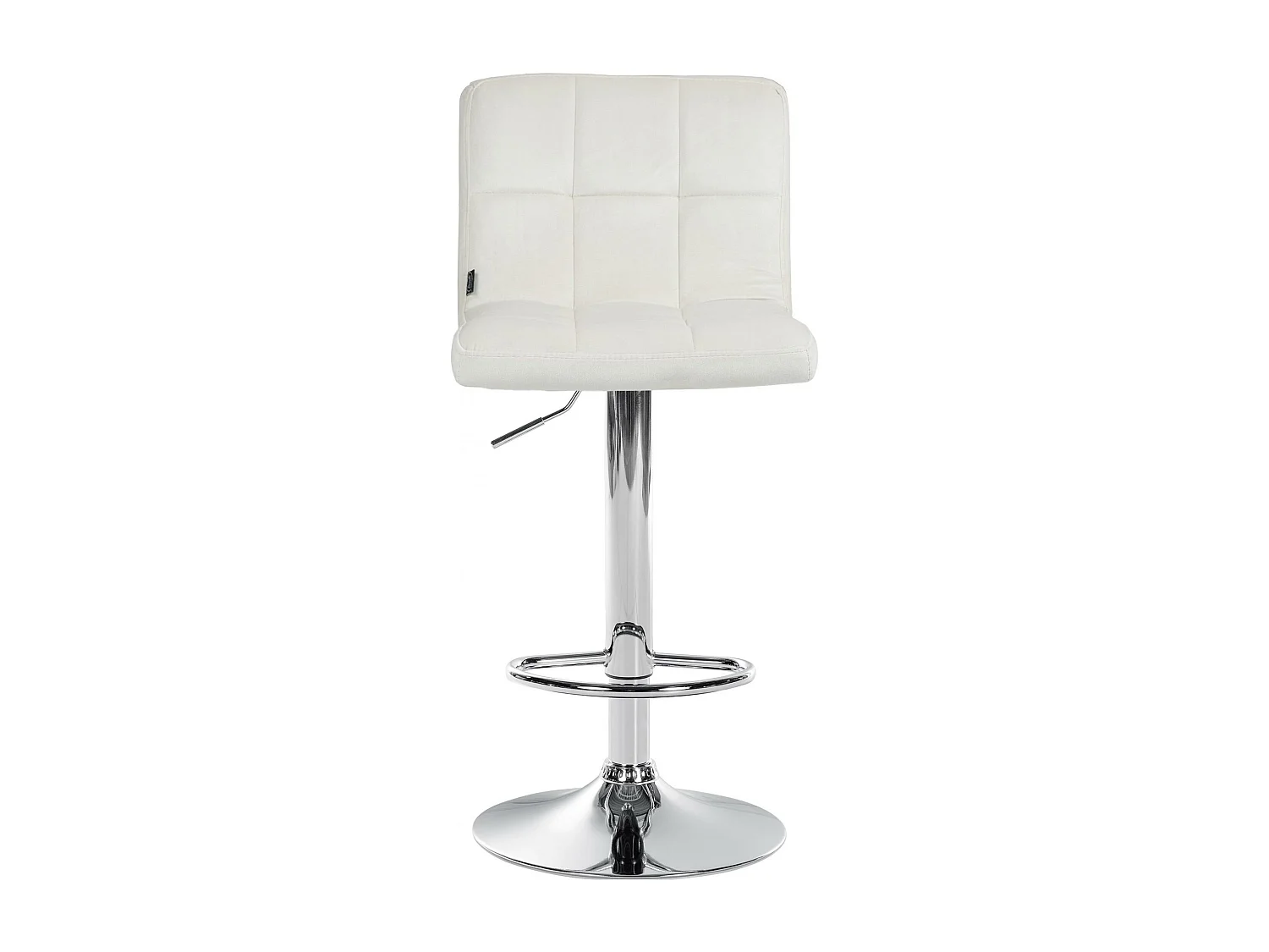 Lot de 2  Tabouret de bar - Velours & Chrome - Crème - Peru
