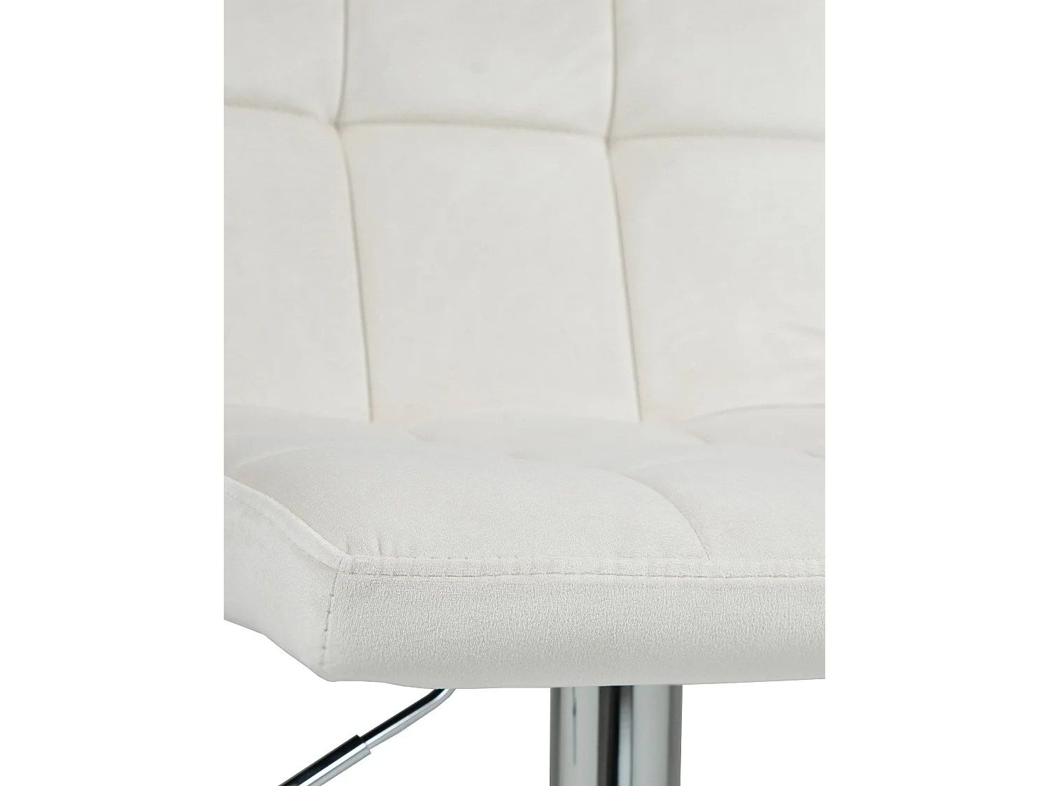 Lot de 2  Tabouret de bar - Velours & Chrome - Crème - Peru