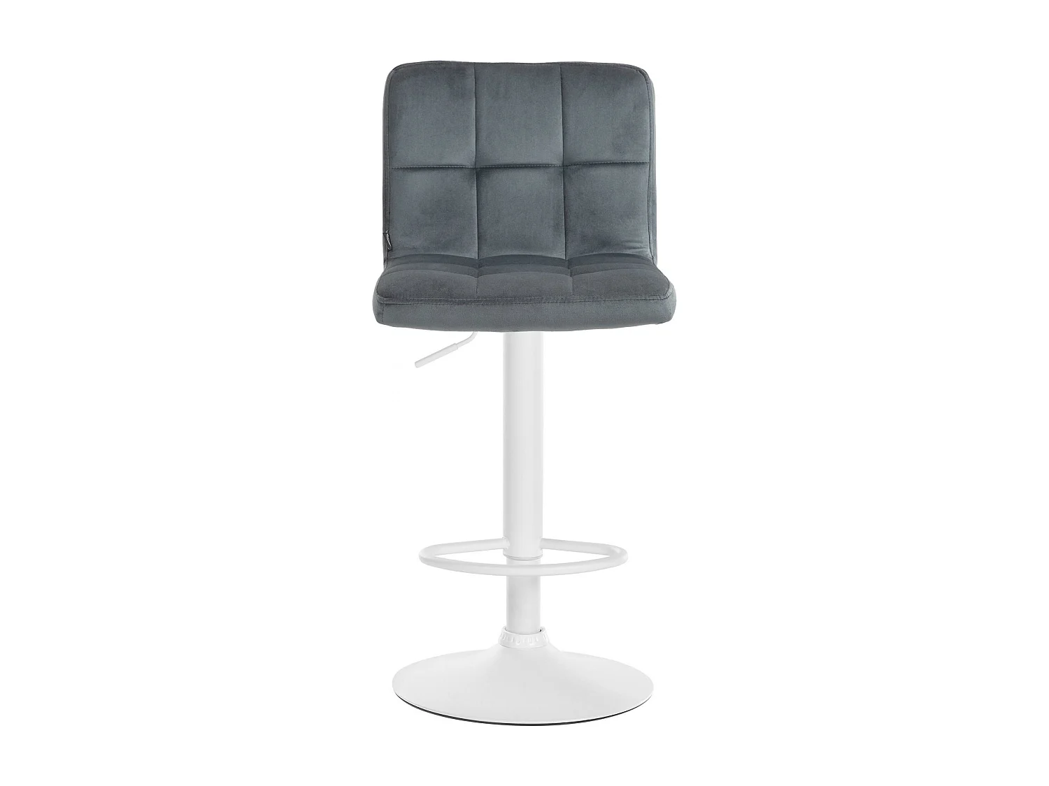 Lot de 2  Tabouret de bar - Velours & Blanc - Gris foncé - Peru