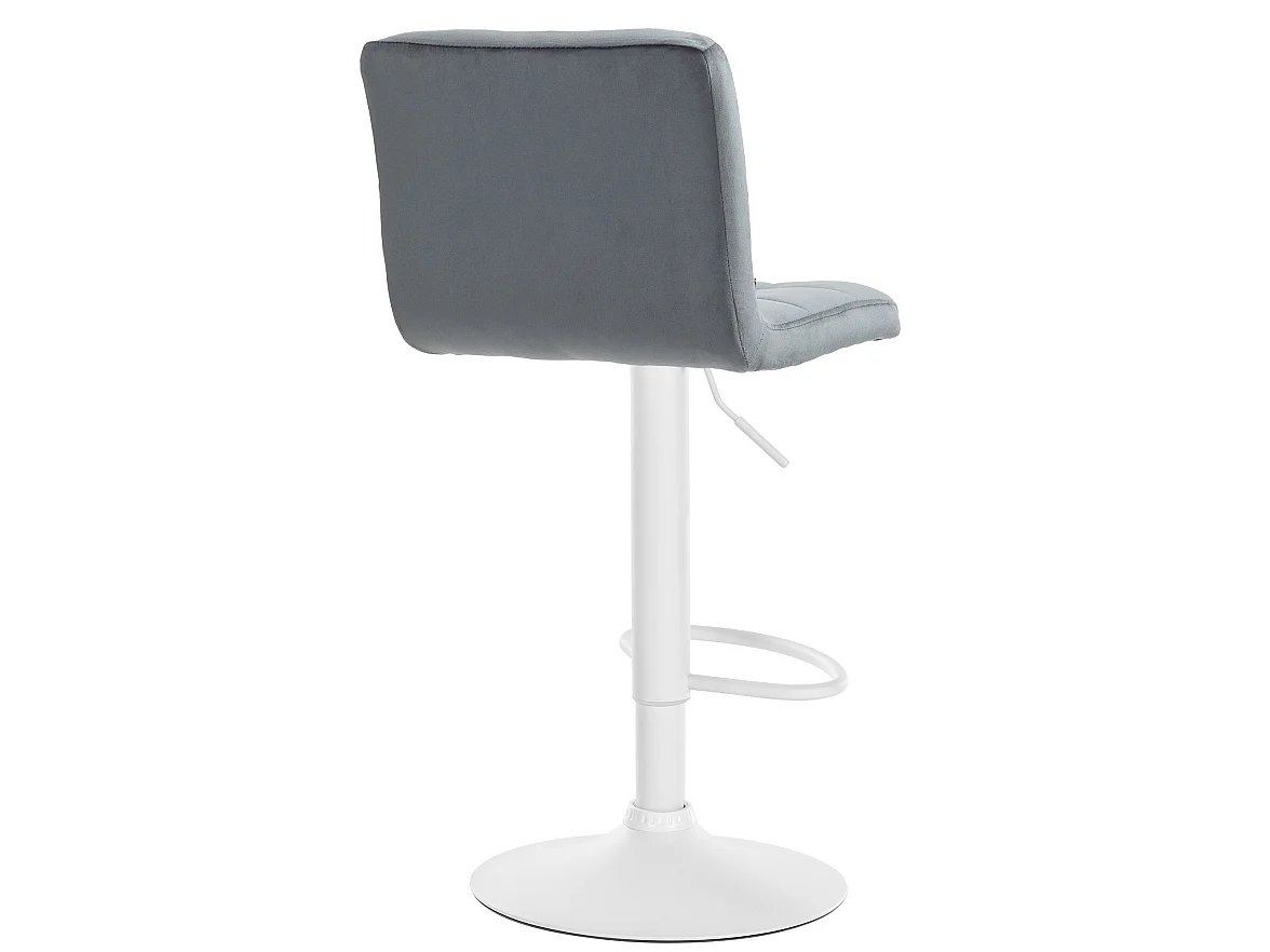 Lot de 2  Tabouret de bar - Velours & Blanc - Gris foncé - Peru