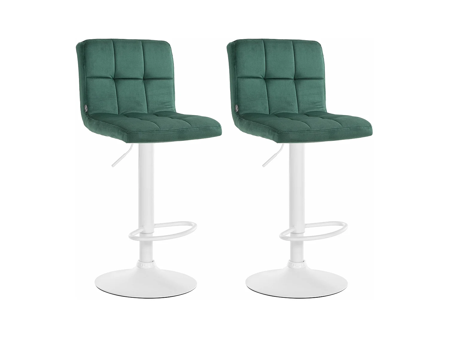 Lot de 2  Tabouret de bar - Velours & Blanc - Vert - Peru