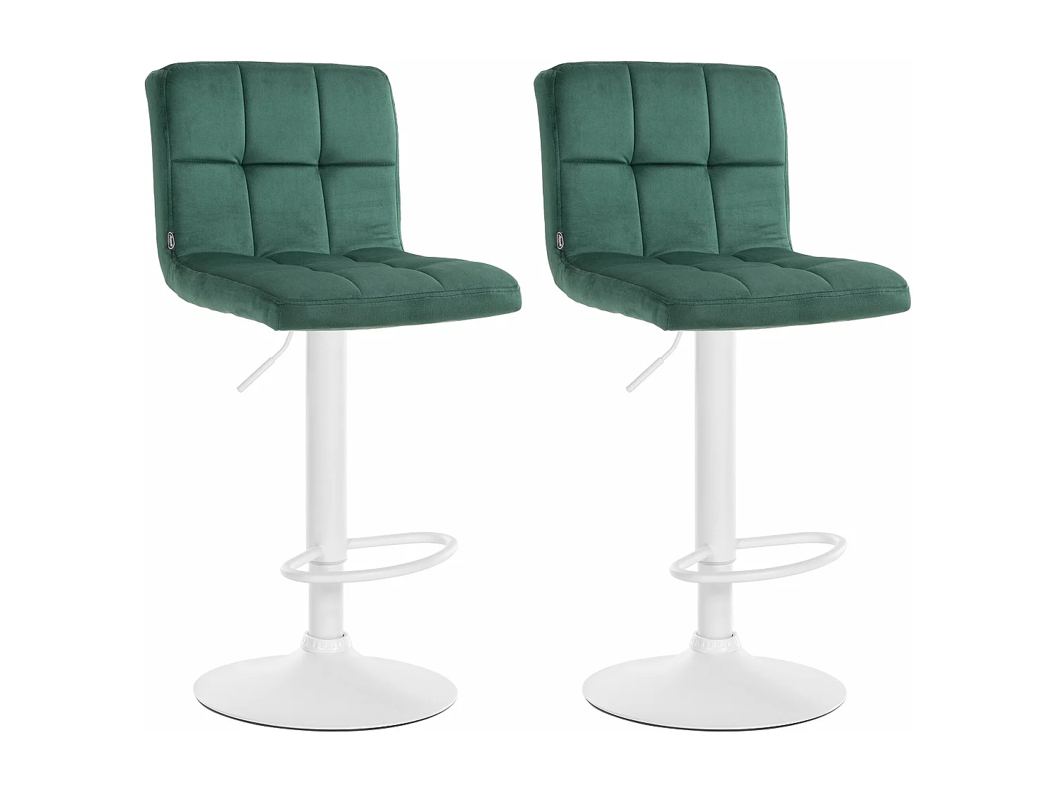 Lot de 2  Tabouret de bar - Velours & Blanc - Vert - Peru