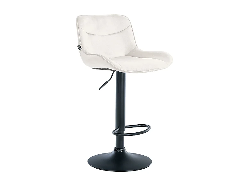 Tabouret de bar - Velours & Noir - Crème - Vonore