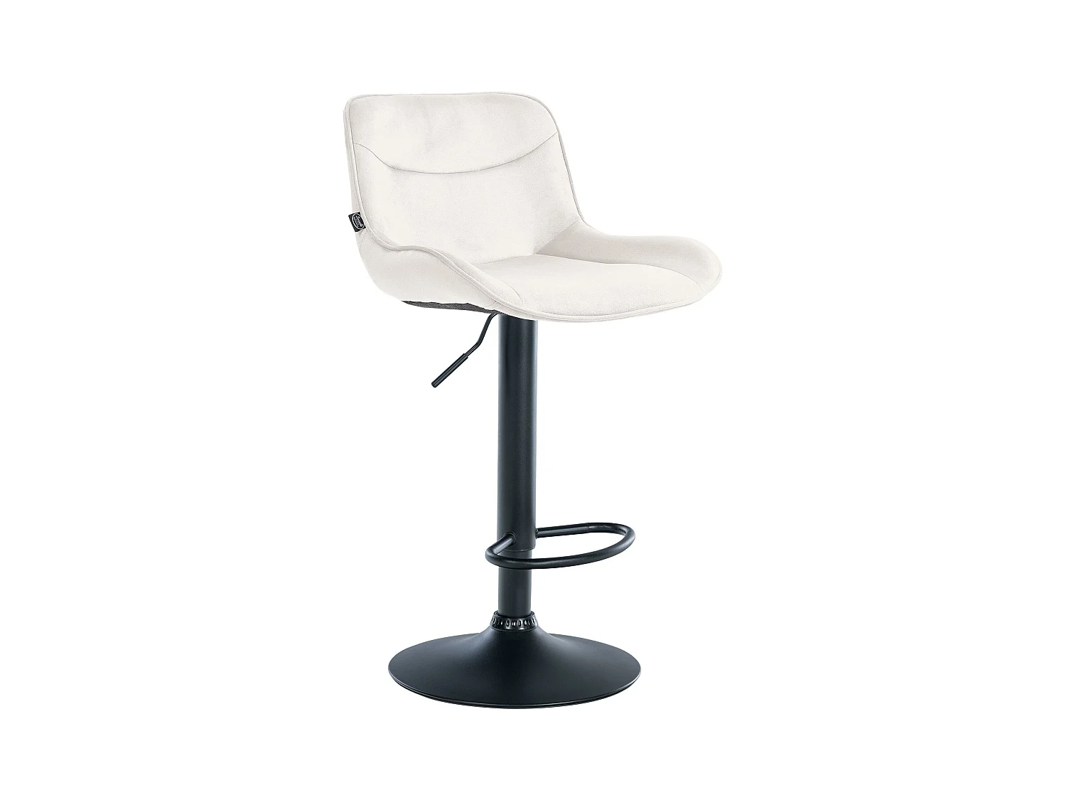 Tabouret de bar - Velours & Noir - Crème - Vonore