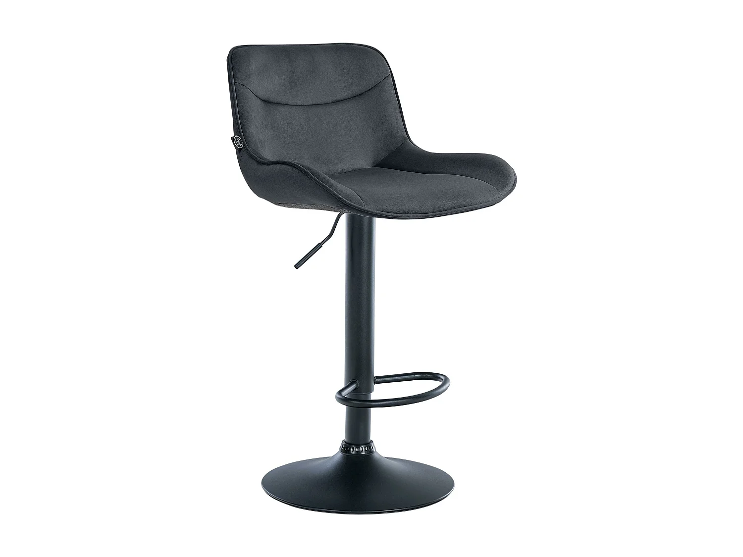 Tabouret de bar - Velours & Noir - Noir - Vonore