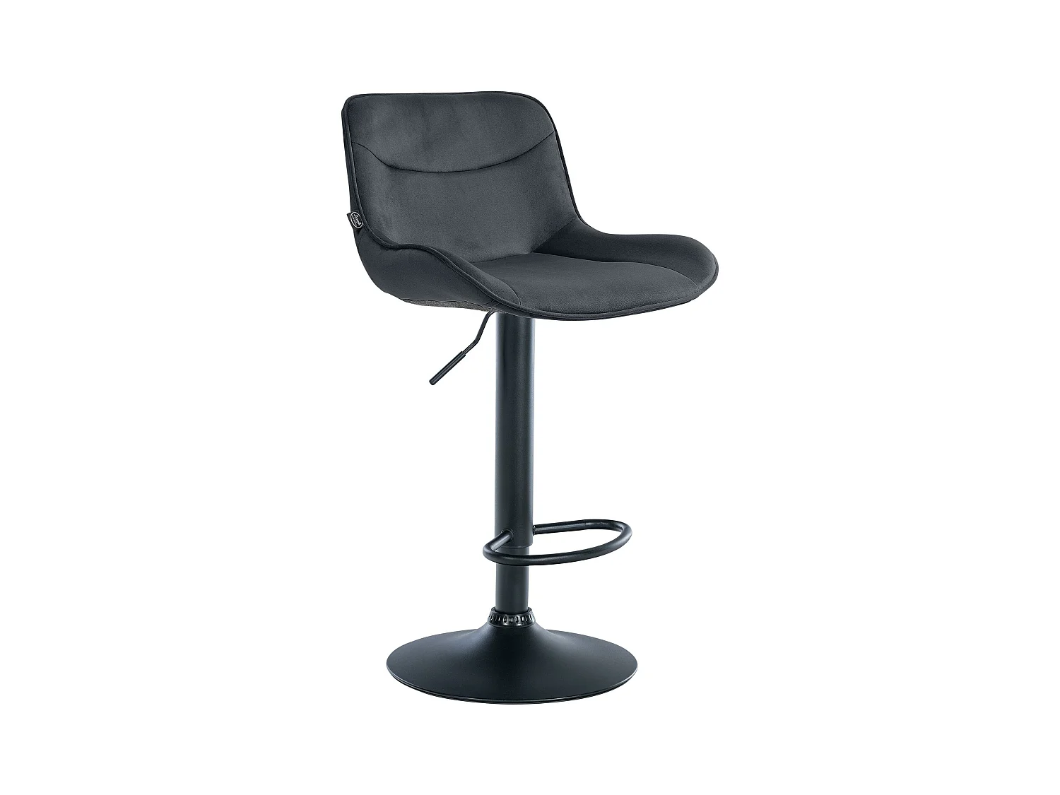 Tabouret de bar - Velours & Noir - Noir - Vonore