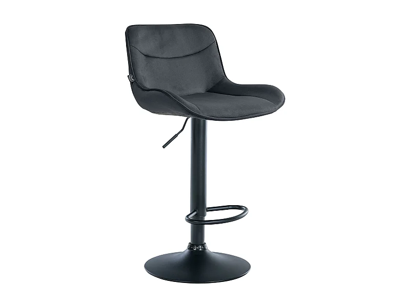 Tabouret de bar - Velours & Noir - Noir - Vonore