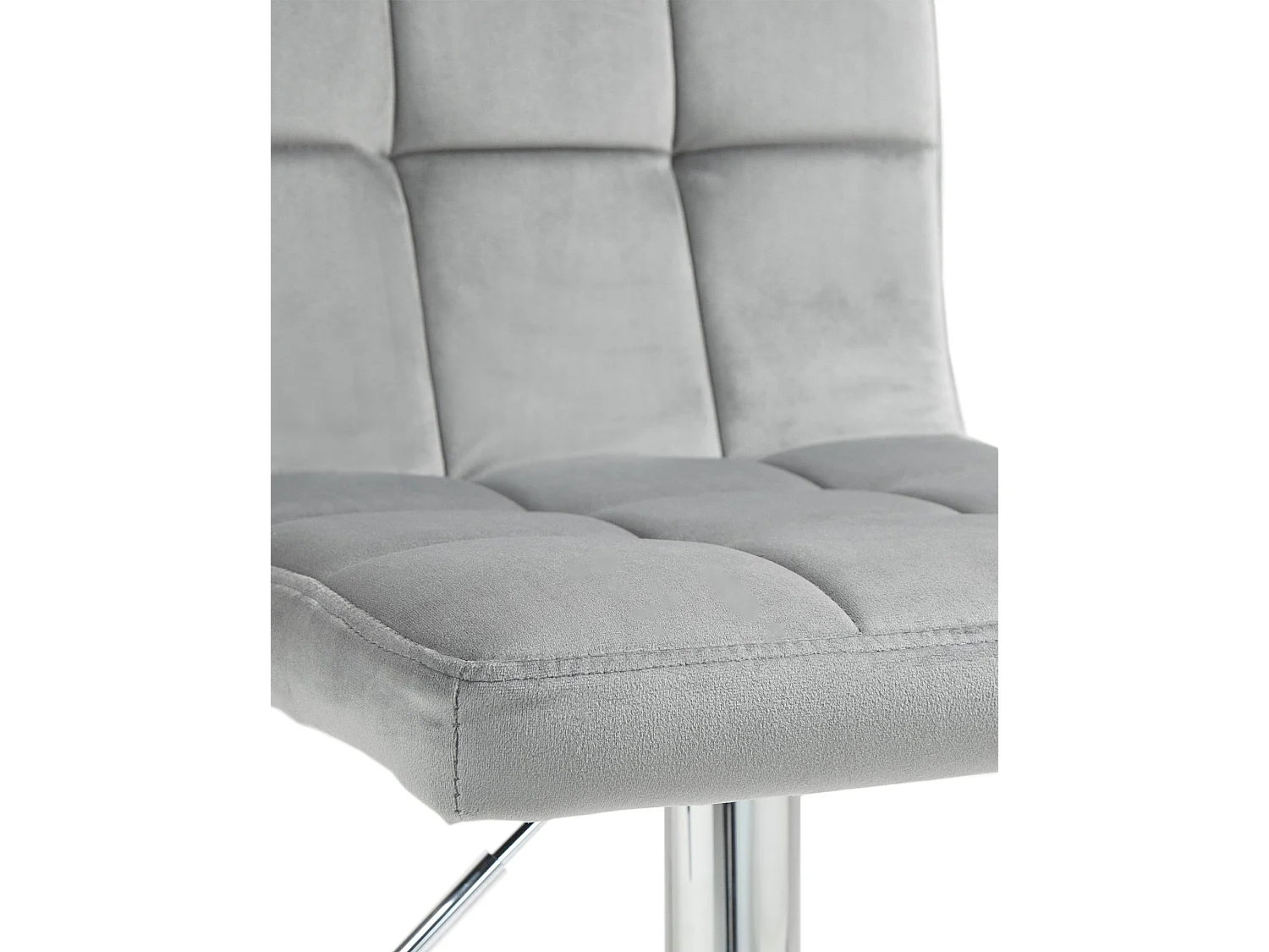 Lot de 2  Tabouret de bar - Velours & Chrome - Gris - Peru