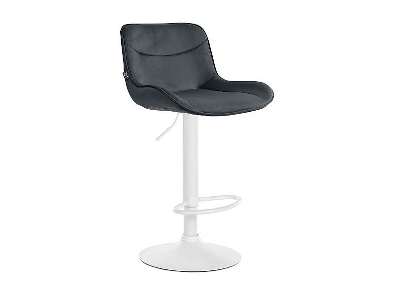 Tabouret de bar - Velours & Blanc - Noir - Vonore