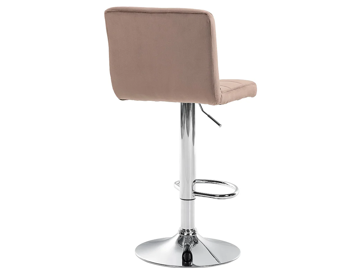 Lot de 2  Tabouret de bar - Velours & Chrome - Marron - Peru