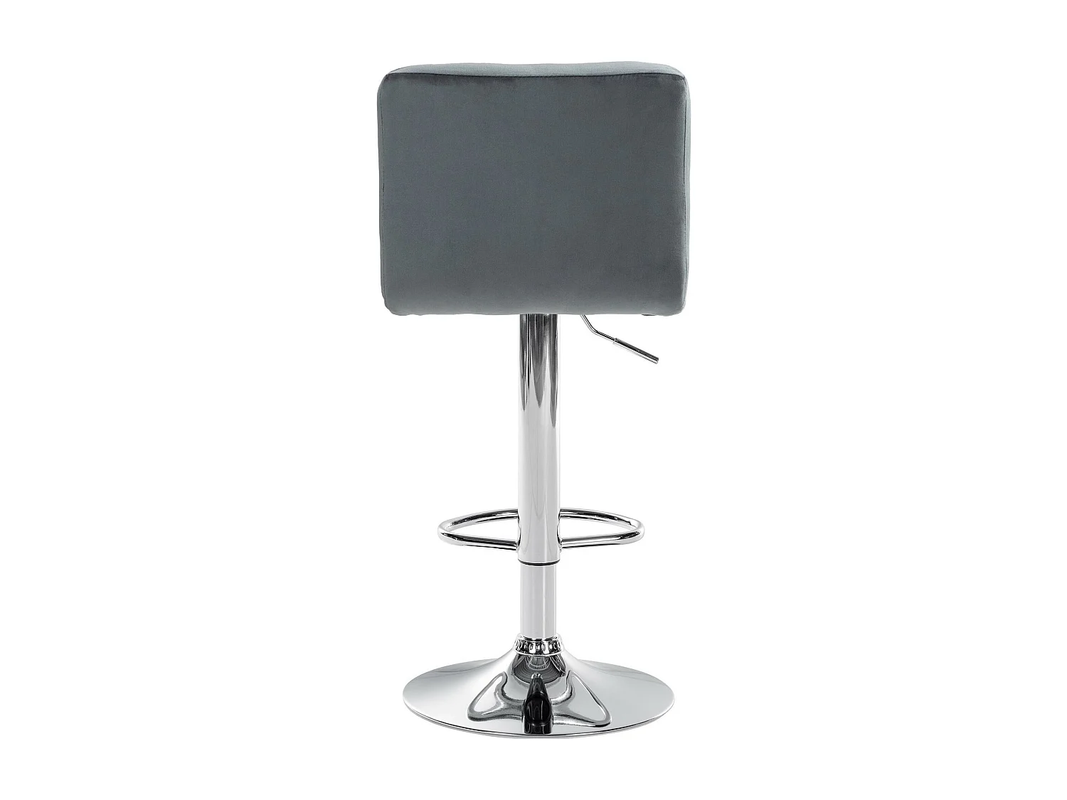Lot de 2  Tabouret de bar - Velours & Chrome - Gris foncé - Peru