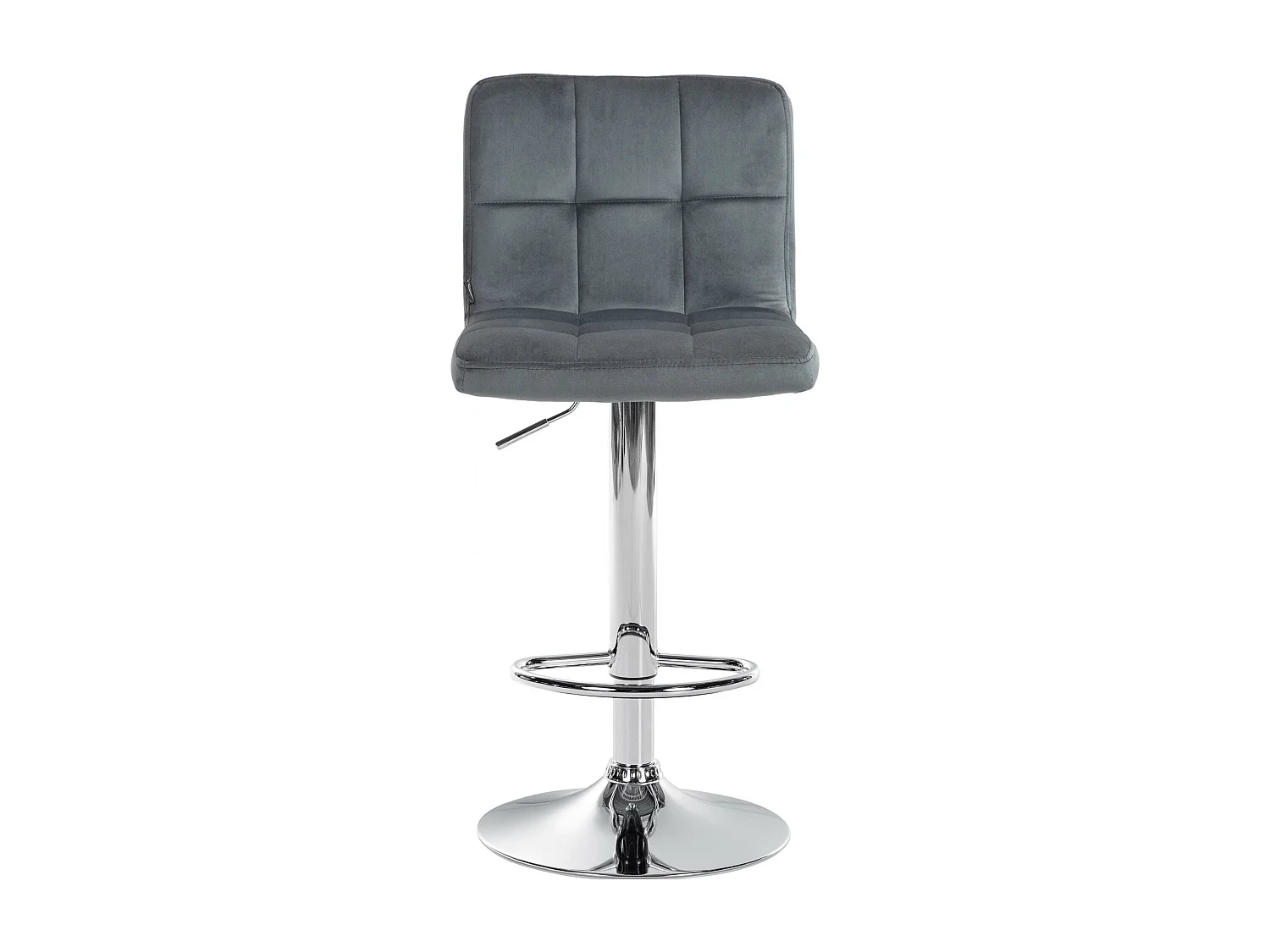 Lot de 2  Tabouret de bar - Velours & Chrome - Gris foncé - Peru